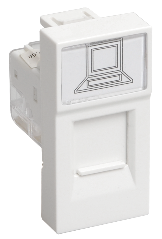 IEK РКИ-10-00-П Розетка информационная RJ-45 UTP кат.5e (на 1 модуль) ПРАЙМЕР белая IEK