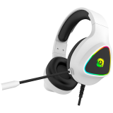 CANYON Shadder GH-6, RGB gaming headset with Microphone, Microphone frequency response: 20HZ~20KHZ, ABS+ PU leather, USB*1*3.5MM jack plug, 2.0M PVC cable, weight: 300g, White